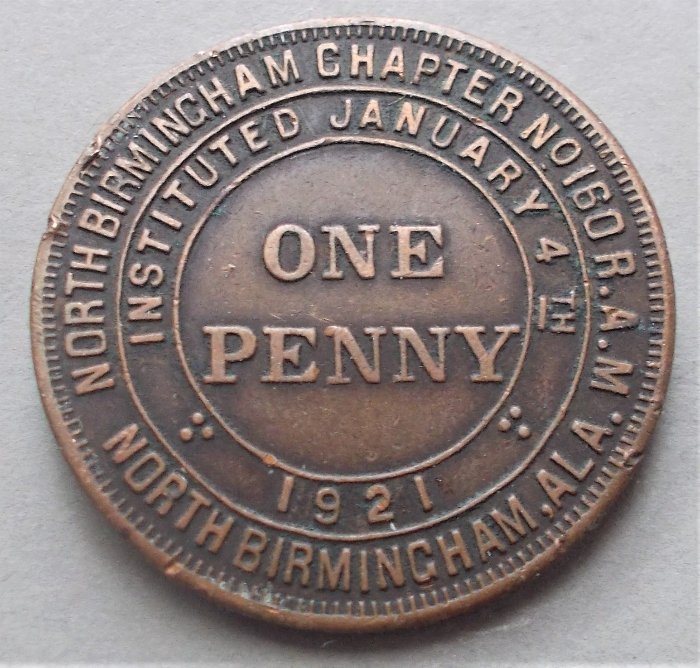 Masonic-Tokens,-Coins-And-Counter-Stamped-Pennies
